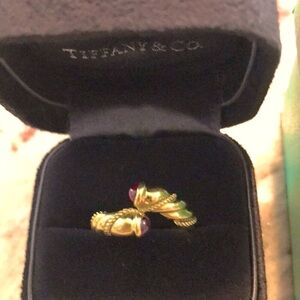 Authentic Tiffany Ruby Bypass Ring